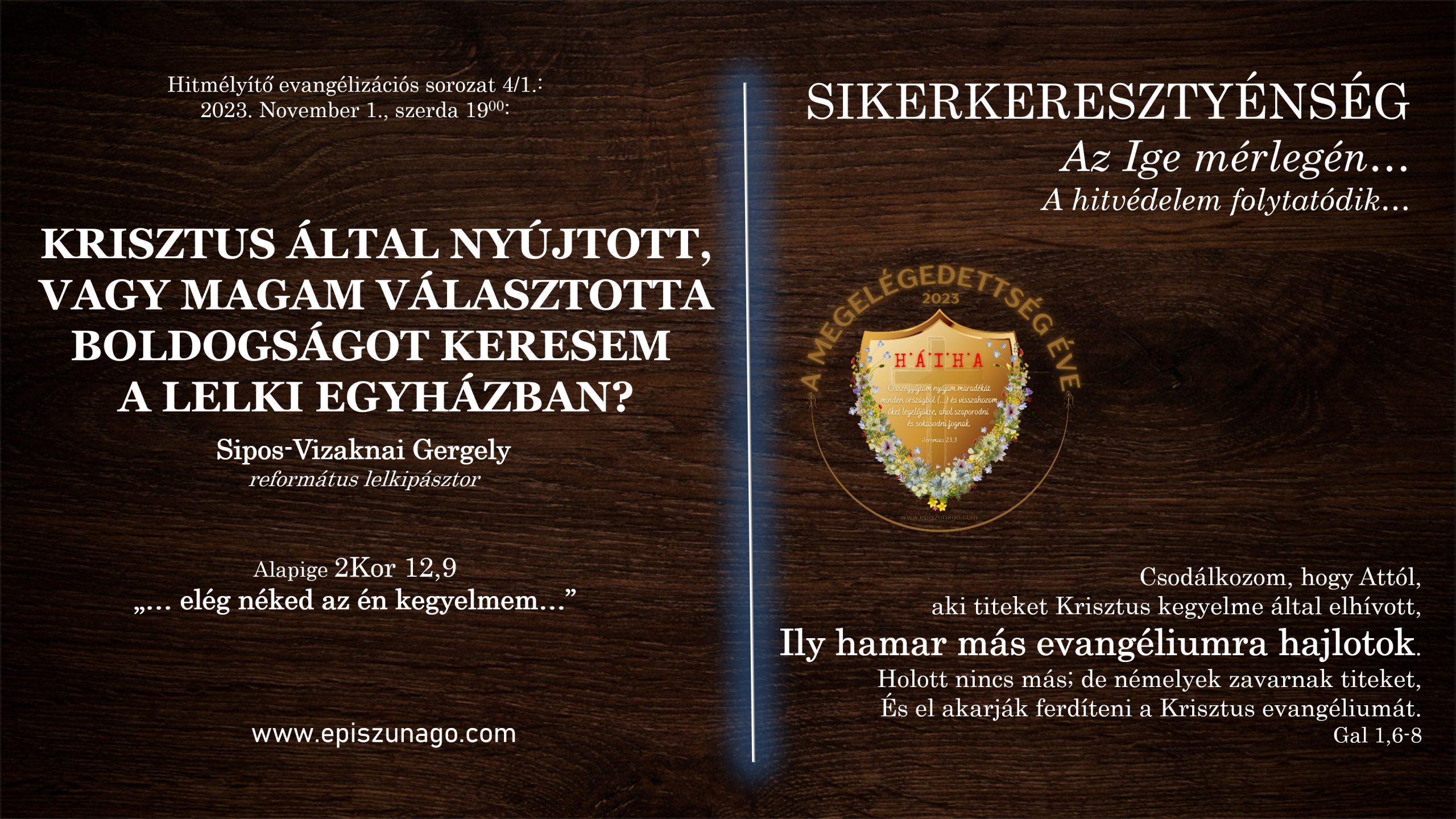 XIII. Hitmélyítő evangelizáció – 2023.11.01.