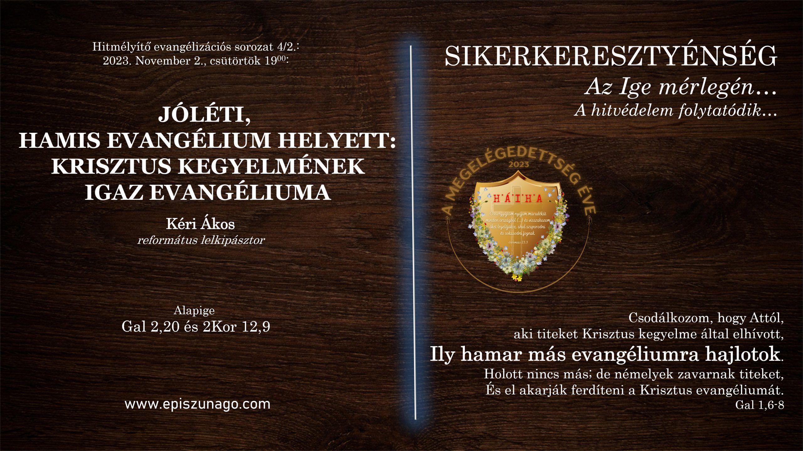 XIII. Hitmélyítő evangelizáció – 2023.11.02.
