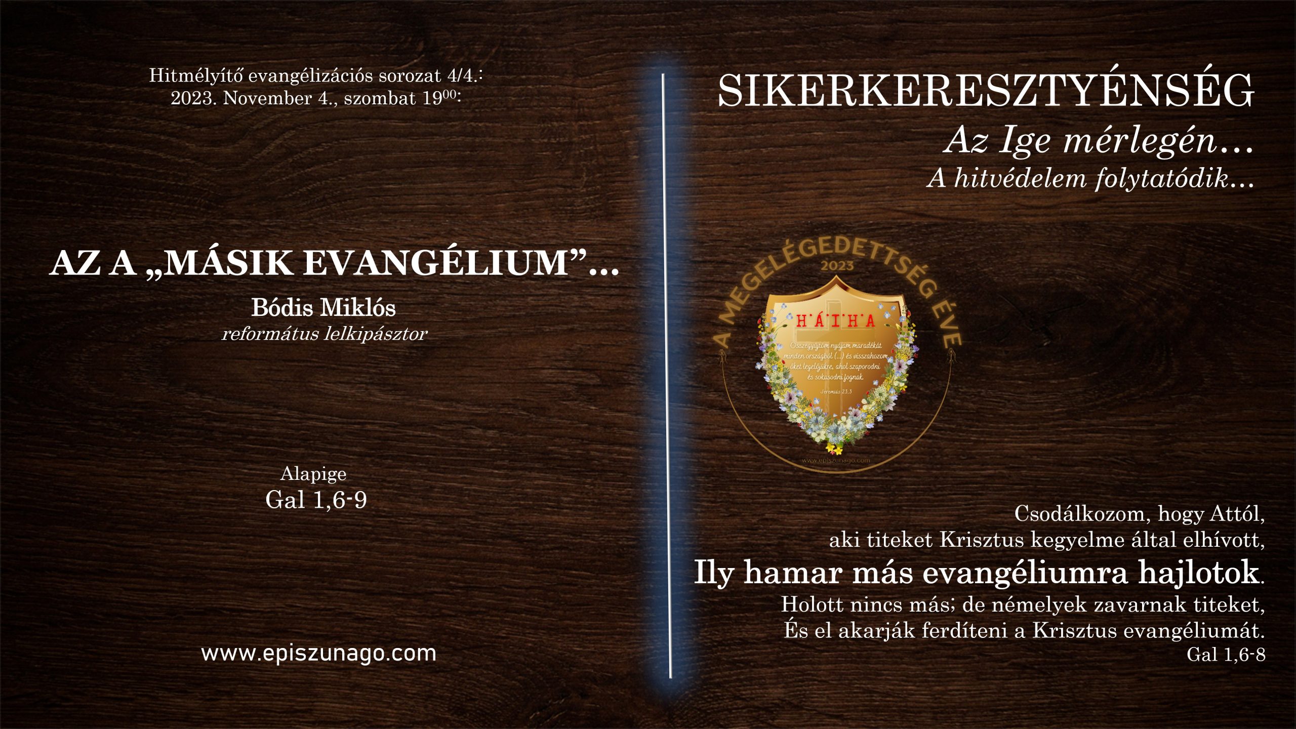 XIII. Hitmélyítő evangelizáció – 2023.11.04.