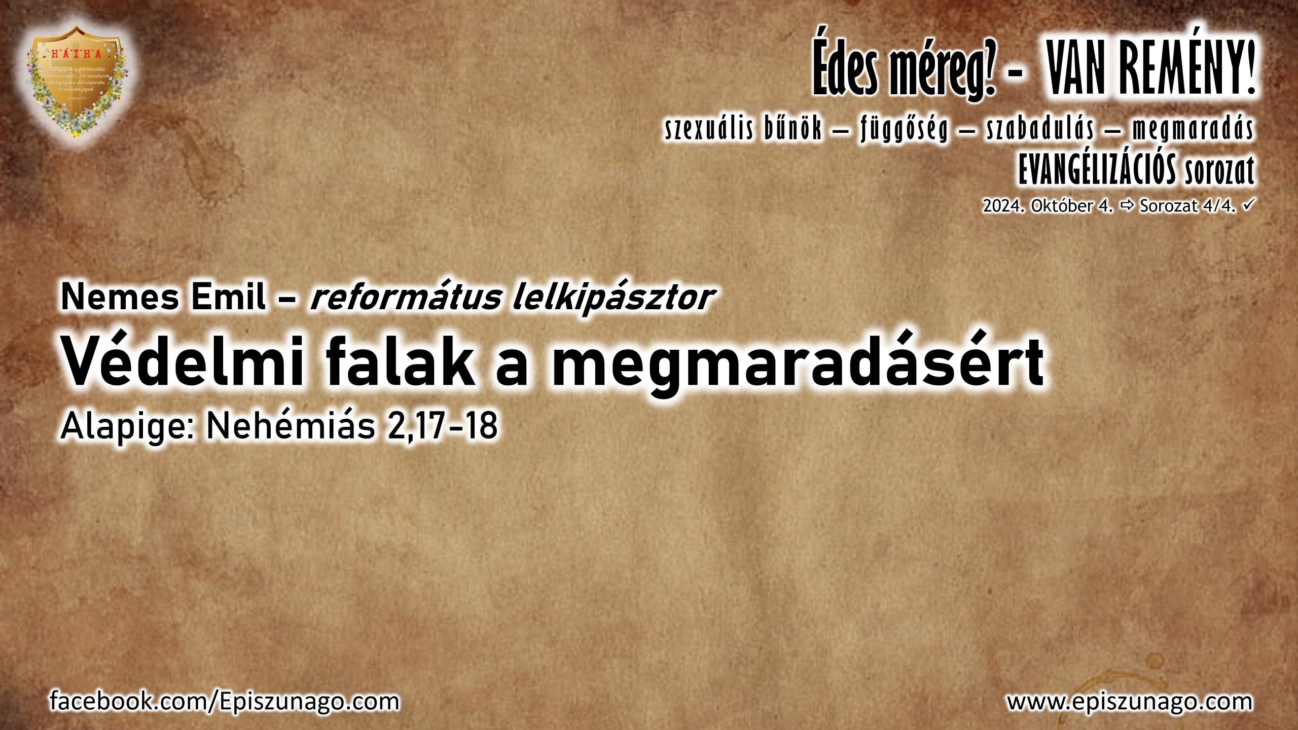 XV. Hitmélyítő evangelizáció – 2024.10.04.