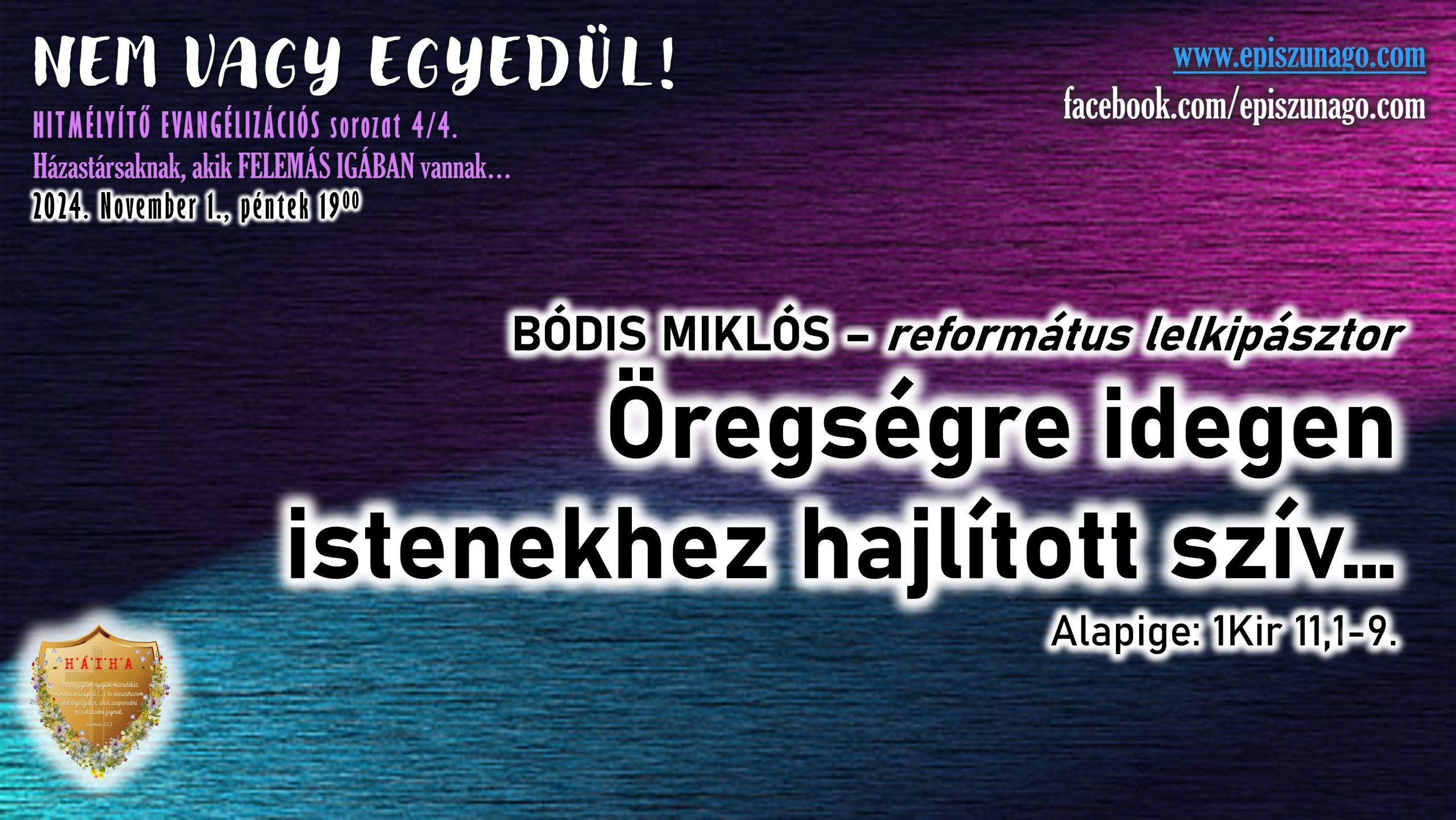 XVI. Hitmélyítő evangelizáció – 2024.11.01